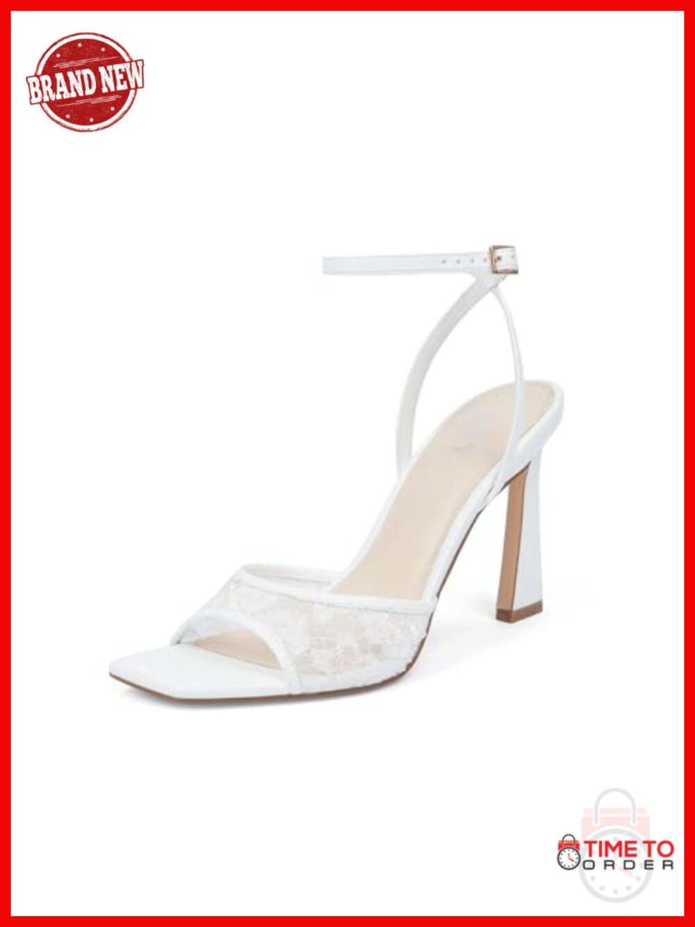 Strappy Stiletto Heeled Sandals Square Toe Ankle Strap Dress Heels